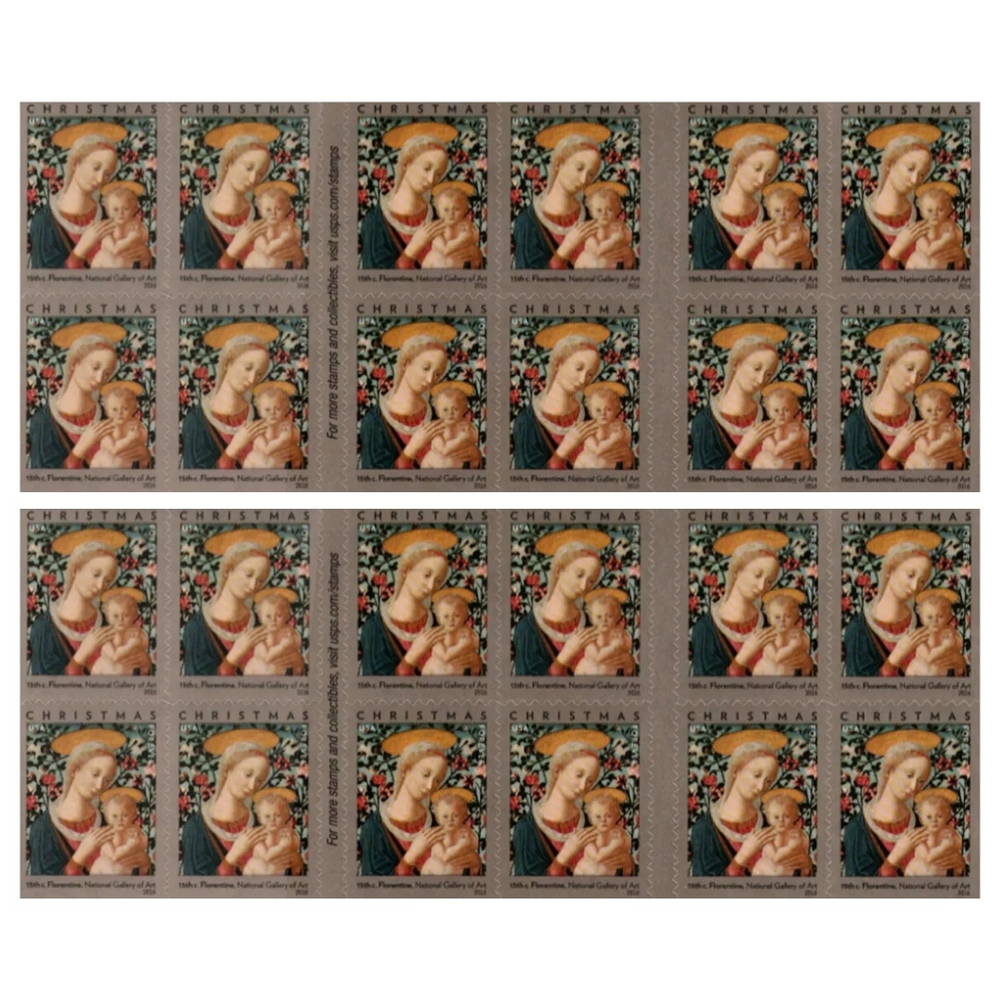 100 USPS Florentine Madonna & Child Holiday Forever Stamps 15th Century 2016 - Picture 5 of 7